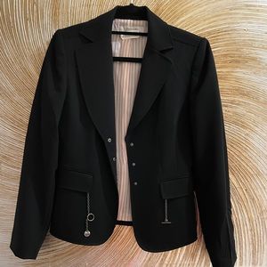 Tahari Black Blazer with Silver Accents
